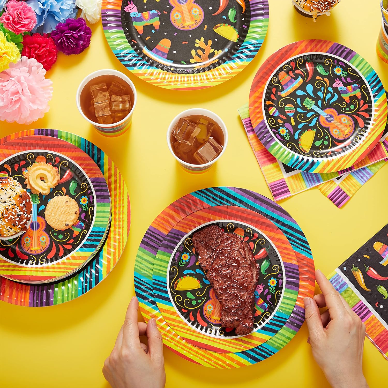 Fiesta Tableware Set, Party Supplies Packs for Cinco De Mayo, Party Decoration Supplies, Table Decorations -82PCS Fiesta Tableware Set, Party Supplies Packs for Cinco De Mayo, Party Decoration Supplies, Table Decorations -82PCS